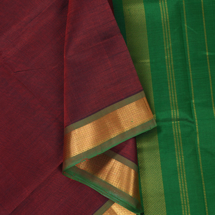 Hayagrivas Maroon Pure Silk Cotton Saree SSCBF53E1-15
