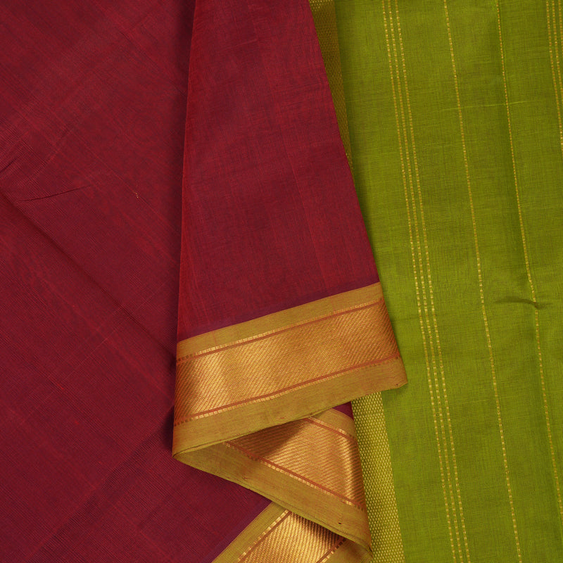 Hayagrivas Maroon Pure Silk Cotton Saree SSCBF53E1-2