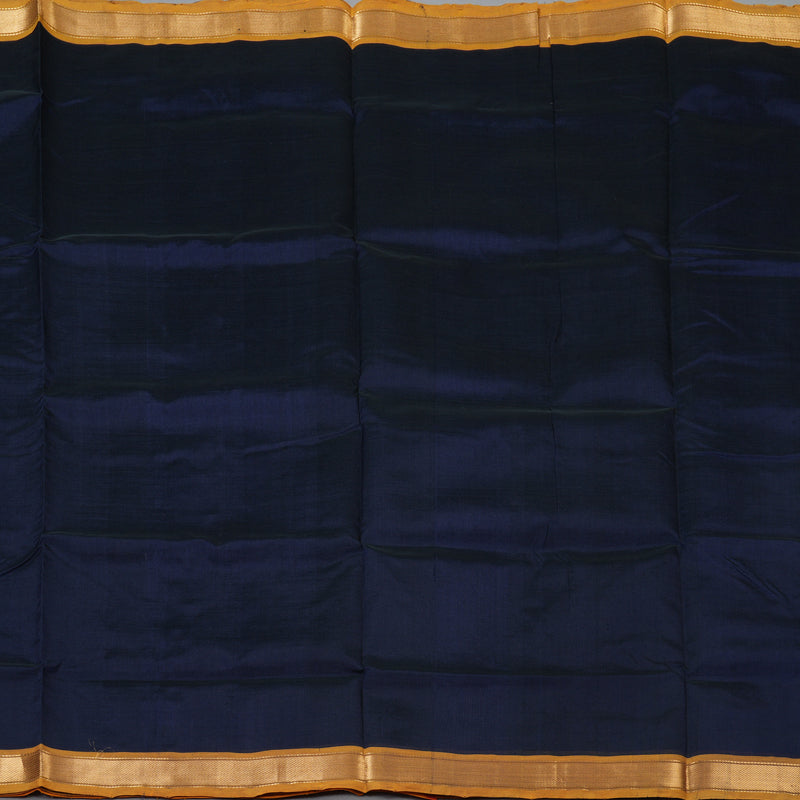 Hayagrivas Dark Blue Pure Silk Cotton Saree SSCBF53E1-24