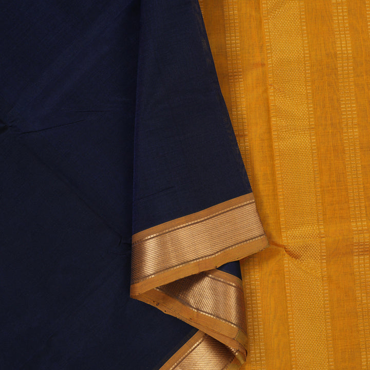 Hayagrivas Dark Blue Pure Silk Cotton Saree SSCBF53E1-24