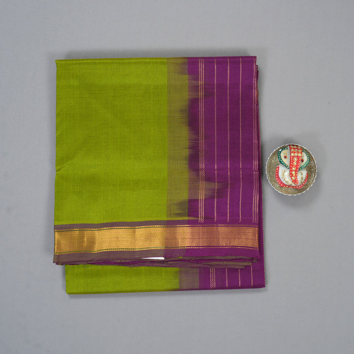 Hayagrivas Parrot Green Pure Silk Cotton Saree SSCBF53E1-4