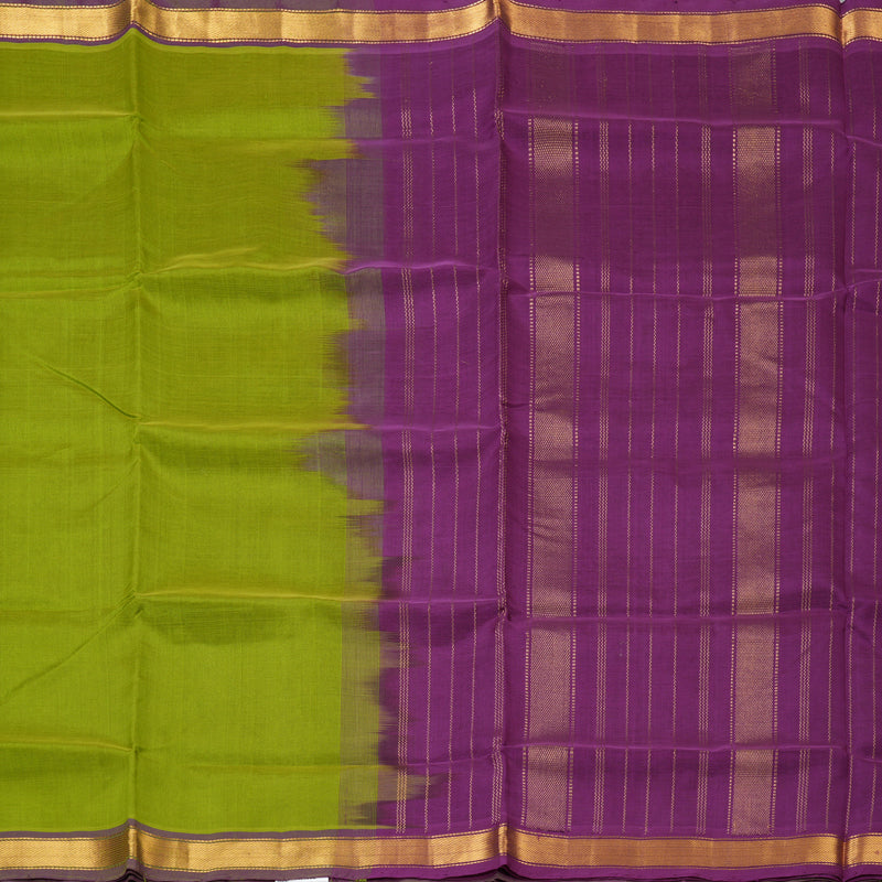 Hayagrivas Parrot Green Pure Silk Cotton Saree SSCBF53E1-4