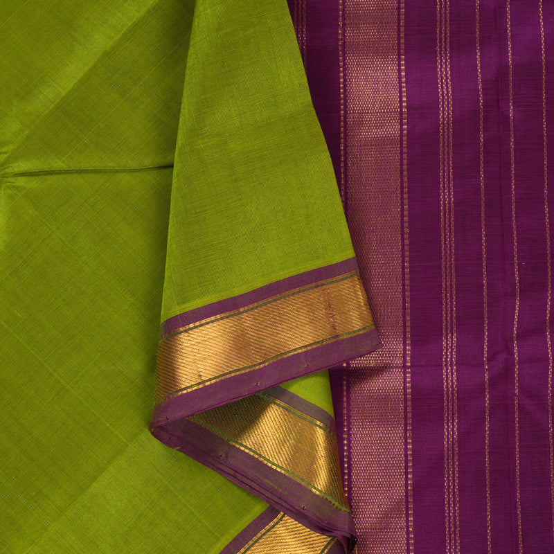 Hayagrivas Parrot Green Pure Silk Cotton Saree SSCBF53E1-4