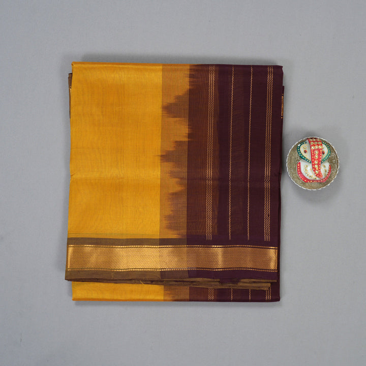 Hayagrivas Mustard Yellow Pure Silk Cotton Saree SSCBF53E1-5