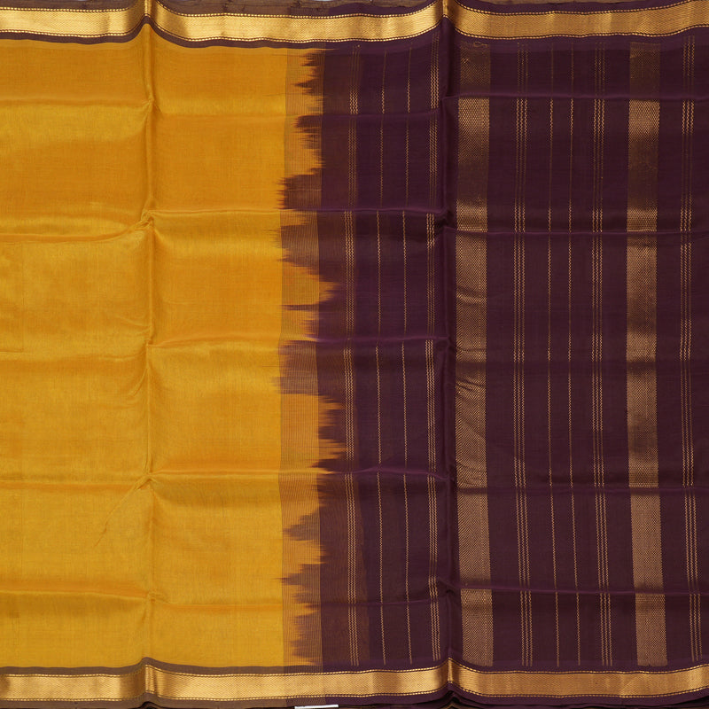 Hayagrivas Mustard Yellow Pure Silk Cotton Saree SSCBF53E1-5