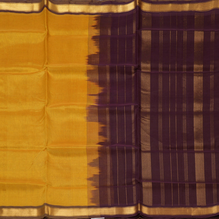 Hayagrivas Mustard Yellow Pure Silk Cotton Saree SSCBF53E1-5