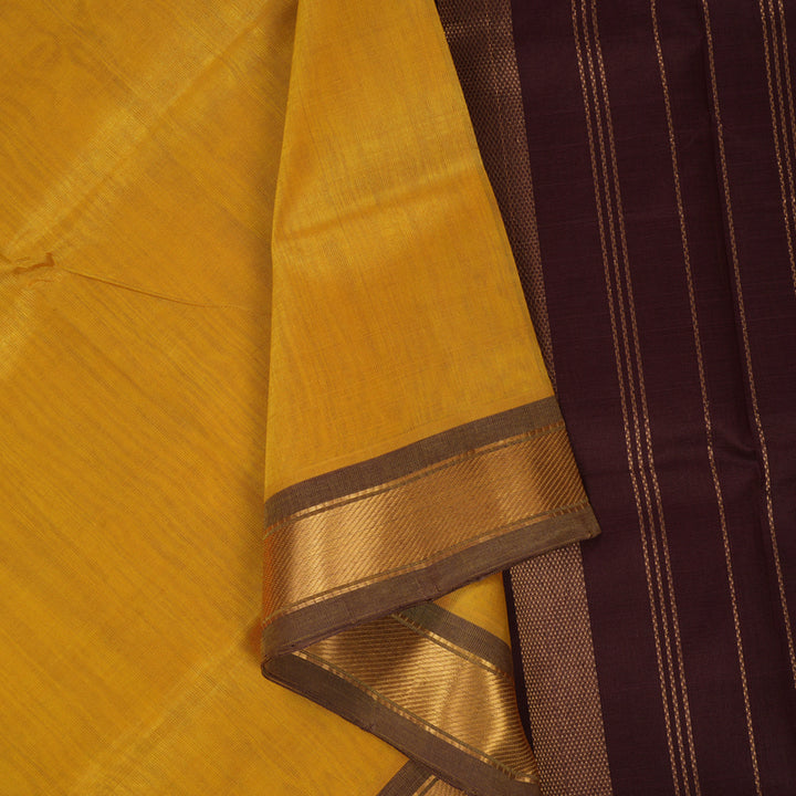 Hayagrivas Mustard Yellow Pure Silk Cotton Saree SSCBF53E1-5