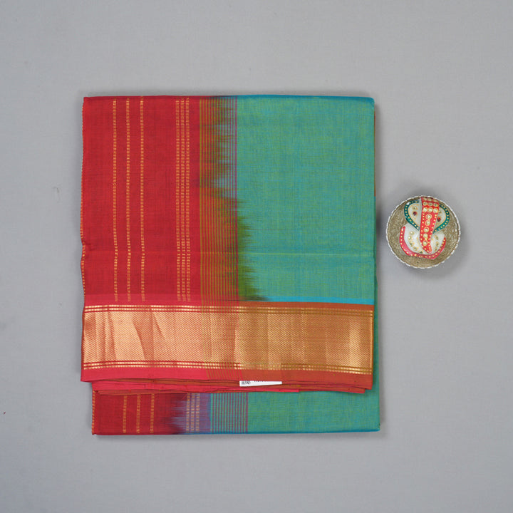 Hayagrivas Sea Green Pure Silk Cotton Saree SSCBF53E2-2