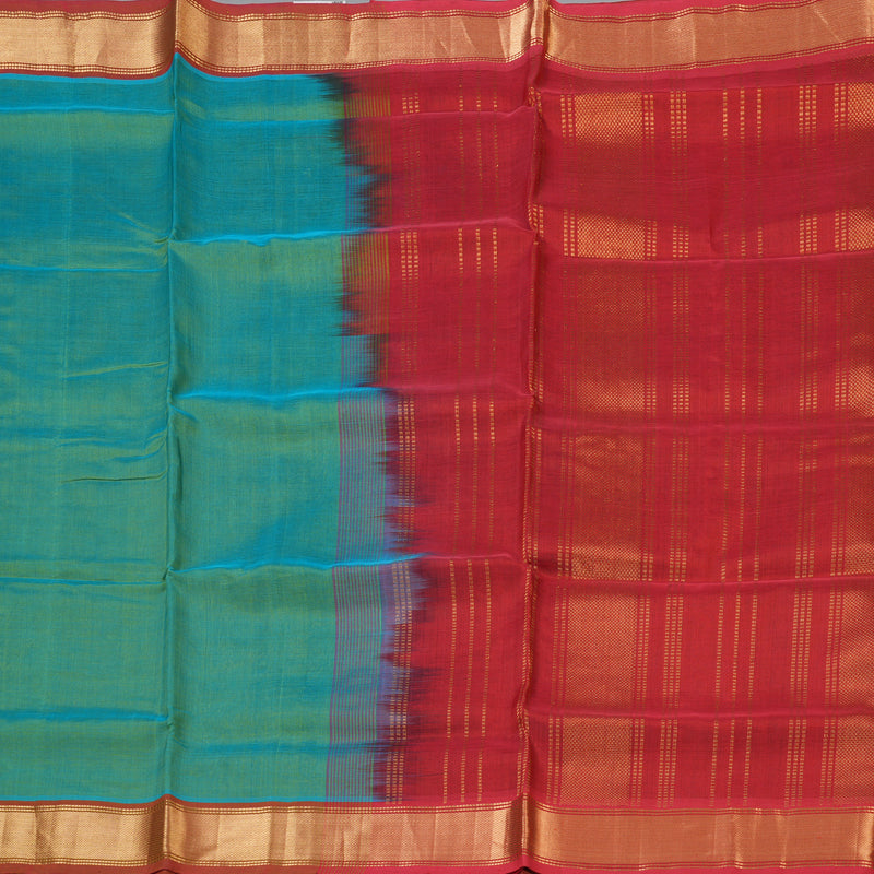 Hayagrivas Sea Green Pure Silk Cotton Saree SSCBF53E2-2