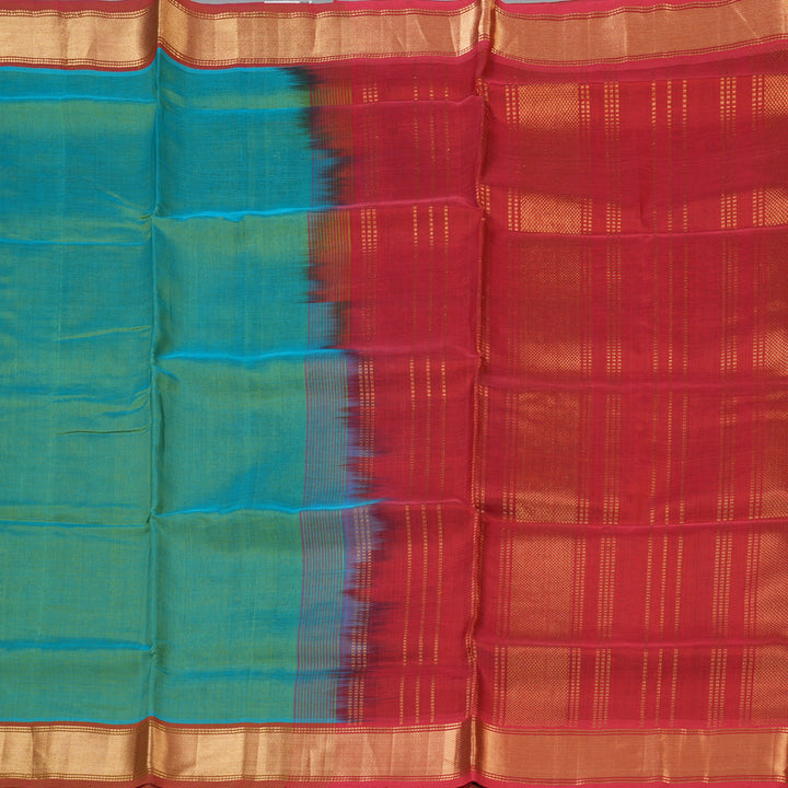 Hayagrivas Sea Green Pure Silk Cotton Saree SSCBF53E2-2