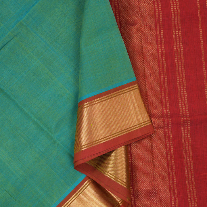 Hayagrivas Sea Green Pure Silk Cotton Saree SSCBF53E2-2