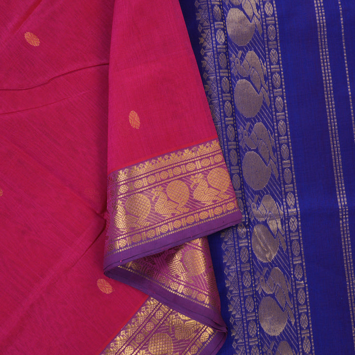 Hayagrivas Rani Pink Pure Silk Cotton Saree SSCBF53E4-1