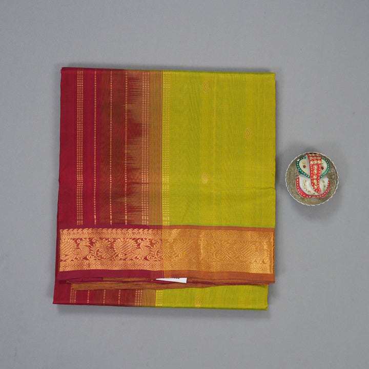 Hayagrivas Lime Green Pure Silk Cotton Saree SSCBF53E4-10