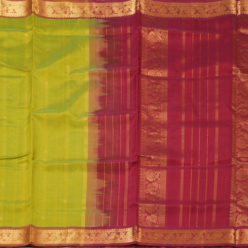 Hayagrivas Lime Green Pure Silk Cotton Saree SSCBF53E4-10