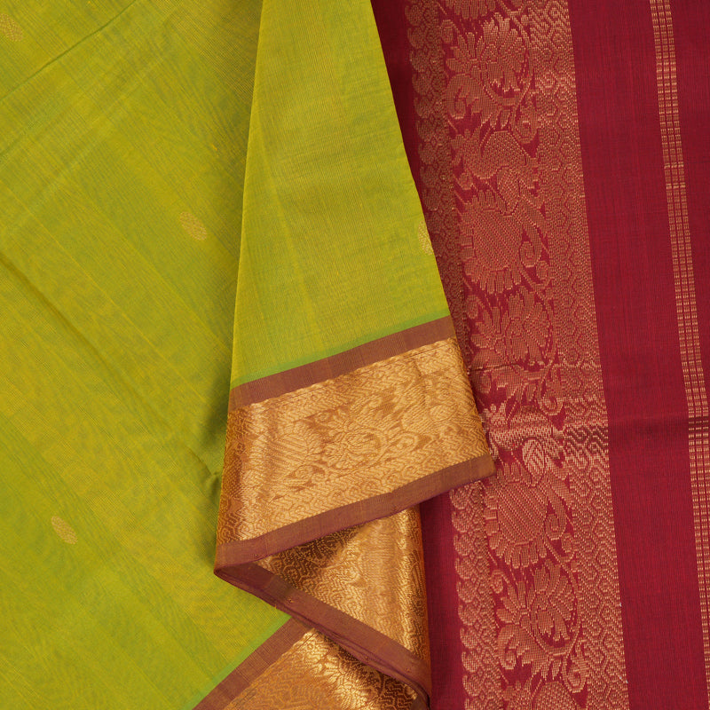 Hayagrivas Lime Green Pure Silk Cotton Saree SSCBF53E4-10