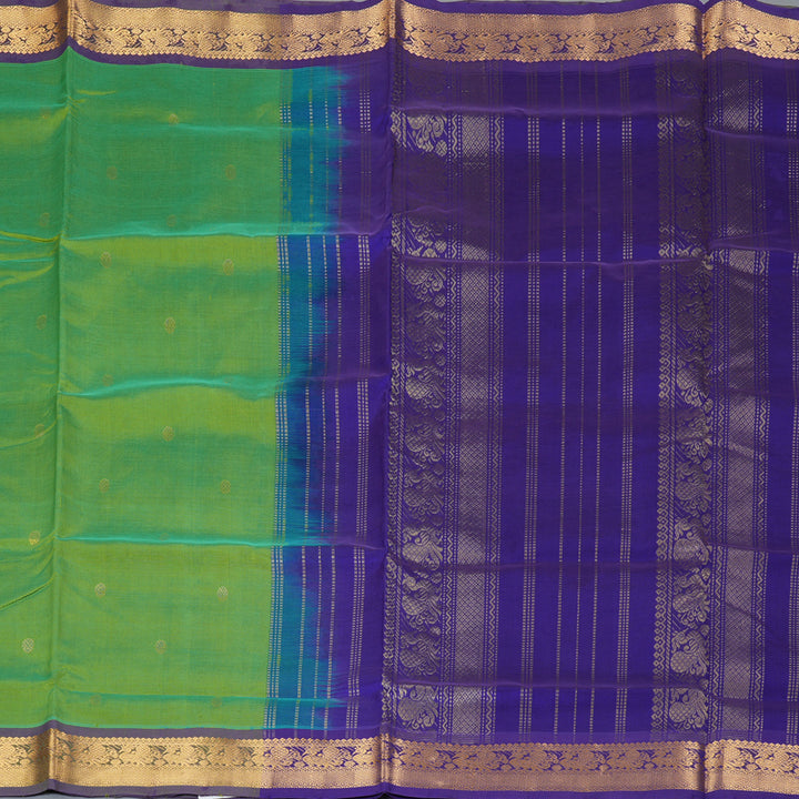 Hayagrivas Yellowish-Green Pure Silk Cotton Saree SSCBF53E4-13