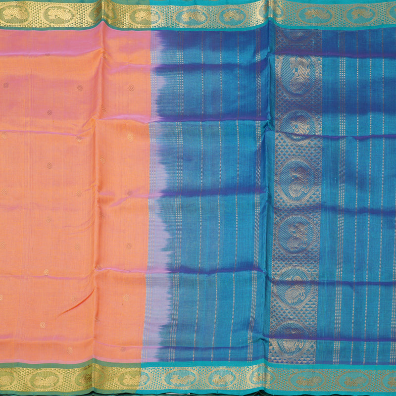 Hayagrivas Peach Pure Silk Cotton Saree SSCBF53E4-16