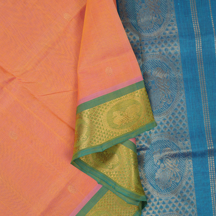 Hayagrivas Peach Pure Silk Cotton Saree SSCBF53E4-16