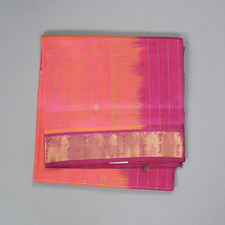 Hayagrivas Orangish-Pink Pure Silk Cotton Saree SSCBF53E4-19