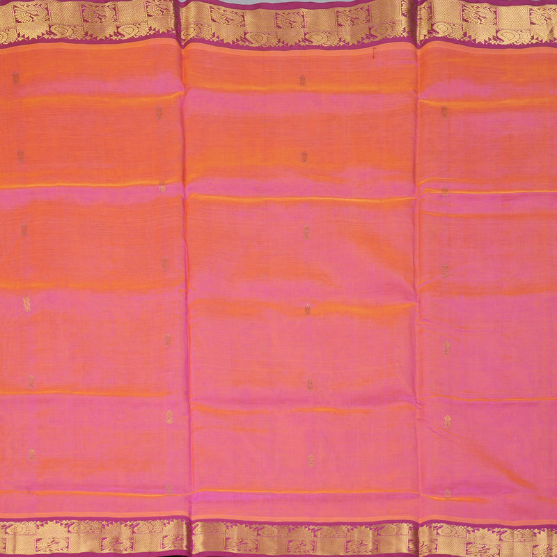 Hayagrivas Orangish-Pink Pure Silk Cotton Saree SSCBF53E4-19