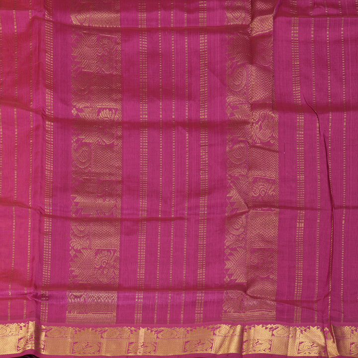 Hayagrivas Orangish-Pink Pure Silk Cotton Saree SSCBF53E4-19