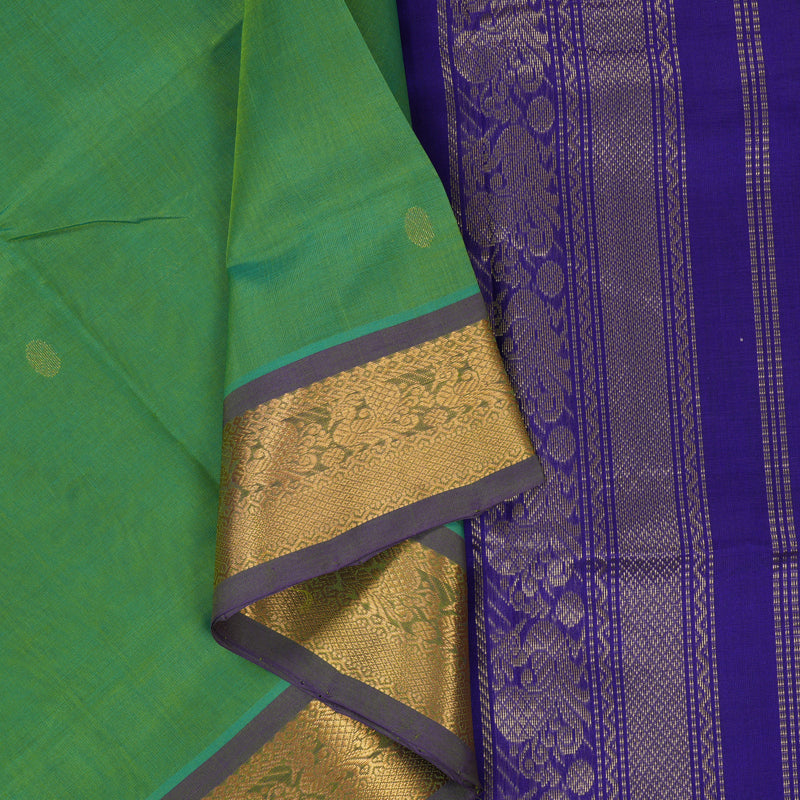 Hayagrivas Yellowish-Green Pure Silk Cotton Saree SSCBF53E4-5