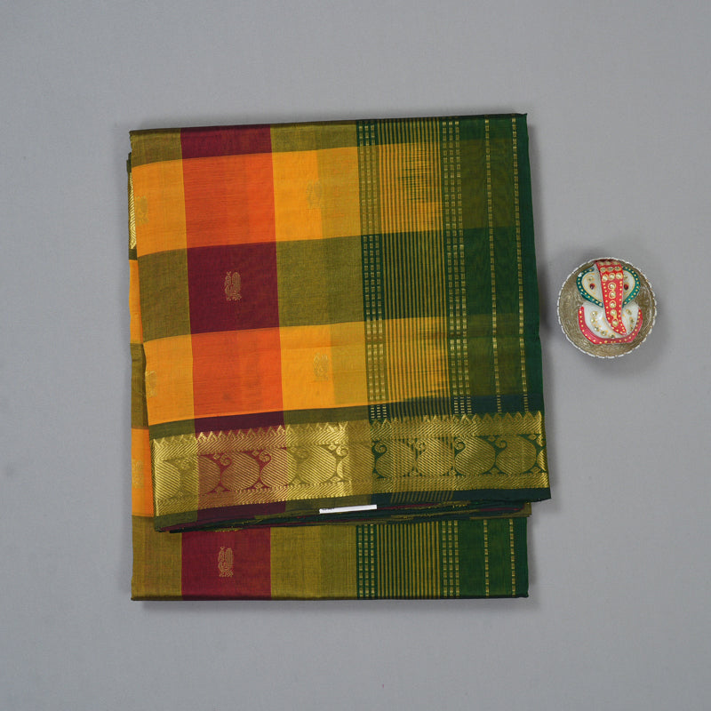 Hayagrivas Paalum Pazhamum Checks Pure Silk Cotton Saree SSCBF53E5-5