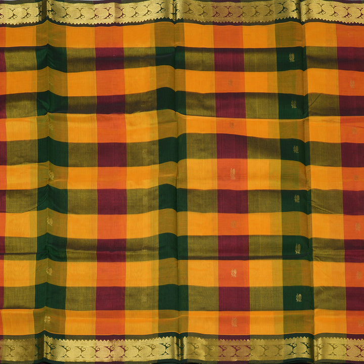 Hayagrivas Paalum Pazhamum Checks Pure Silk Cotton Saree SSCBF53E5-5