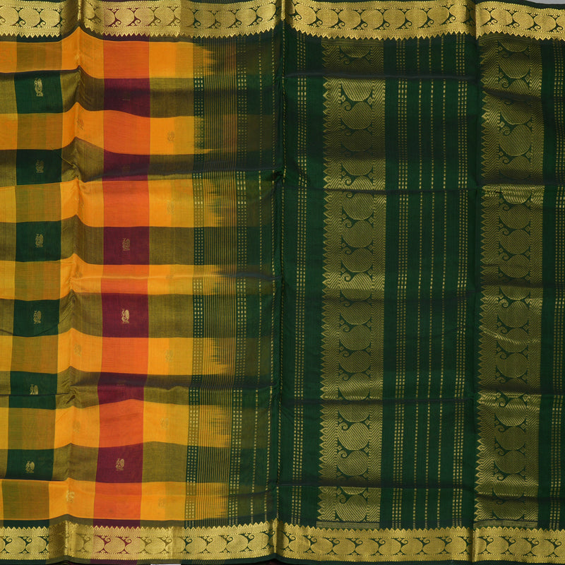 Hayagrivas Paalum Pazhamum Checks Pure Silk Cotton Saree SSCBF53E5-5