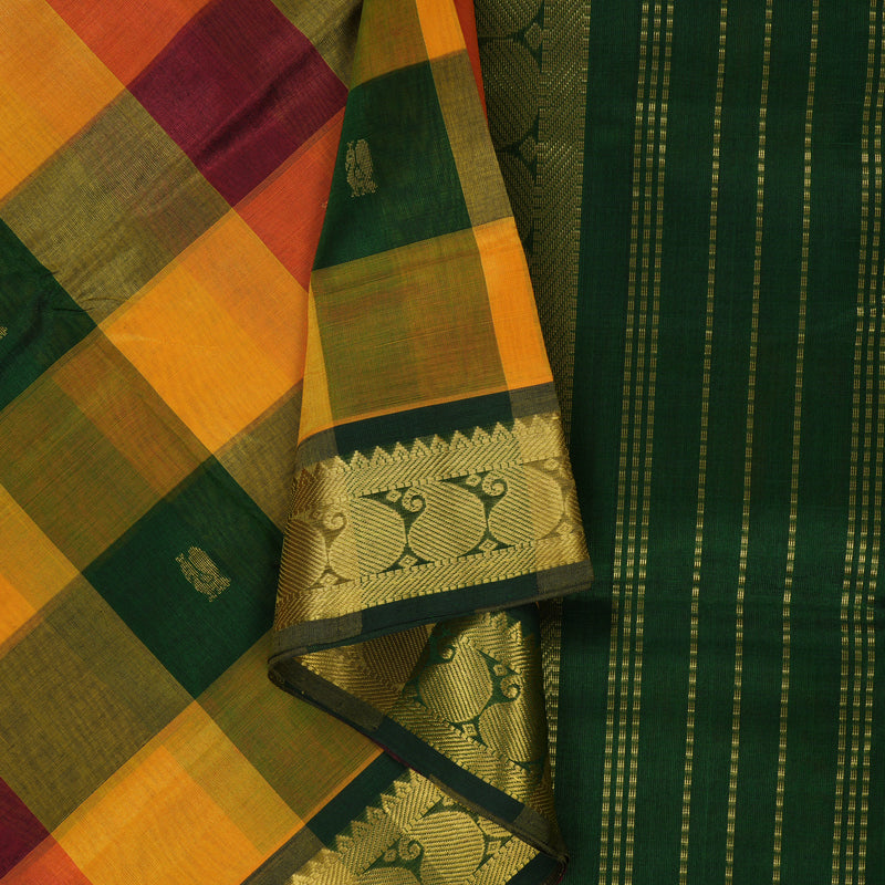 Hayagrivas Paalum Pazhamum Checks Pure Silk Cotton Saree SSCBF53E5-5
