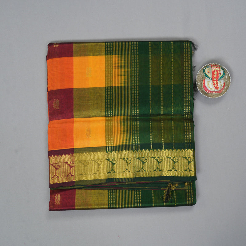 Hayagrivas Multicolour Checks Pure Silk Cotton Saree SSCBF53E5-8