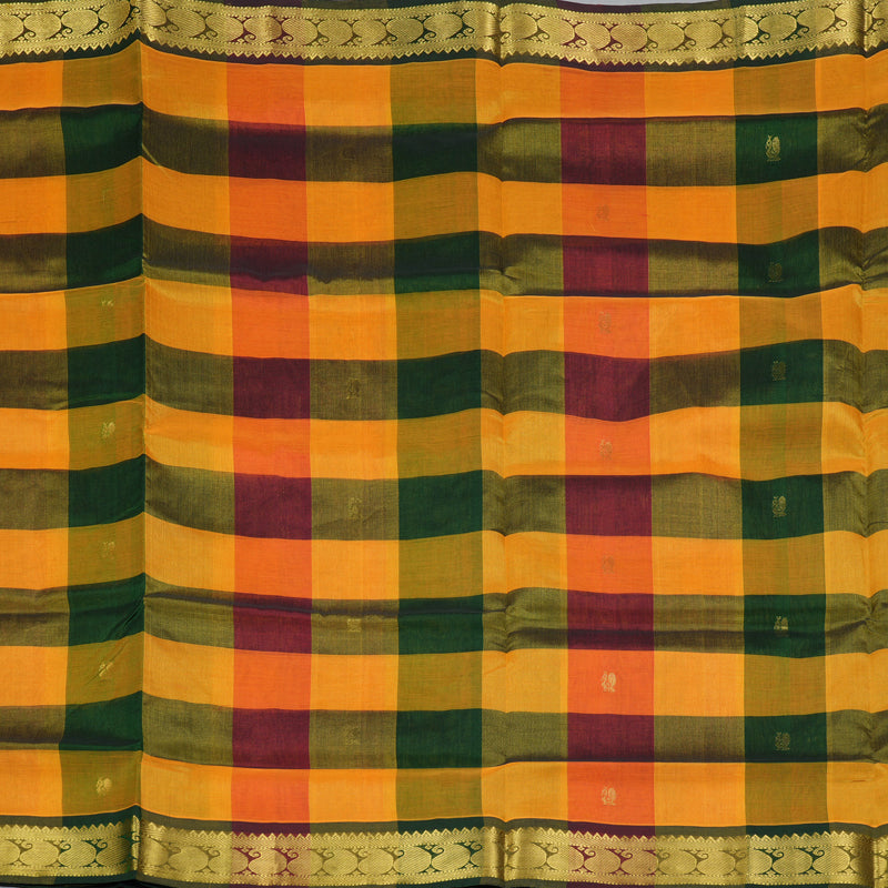 Hayagrivas Multicolour Checks Pure Silk Cotton Saree SSCBF53E5-8