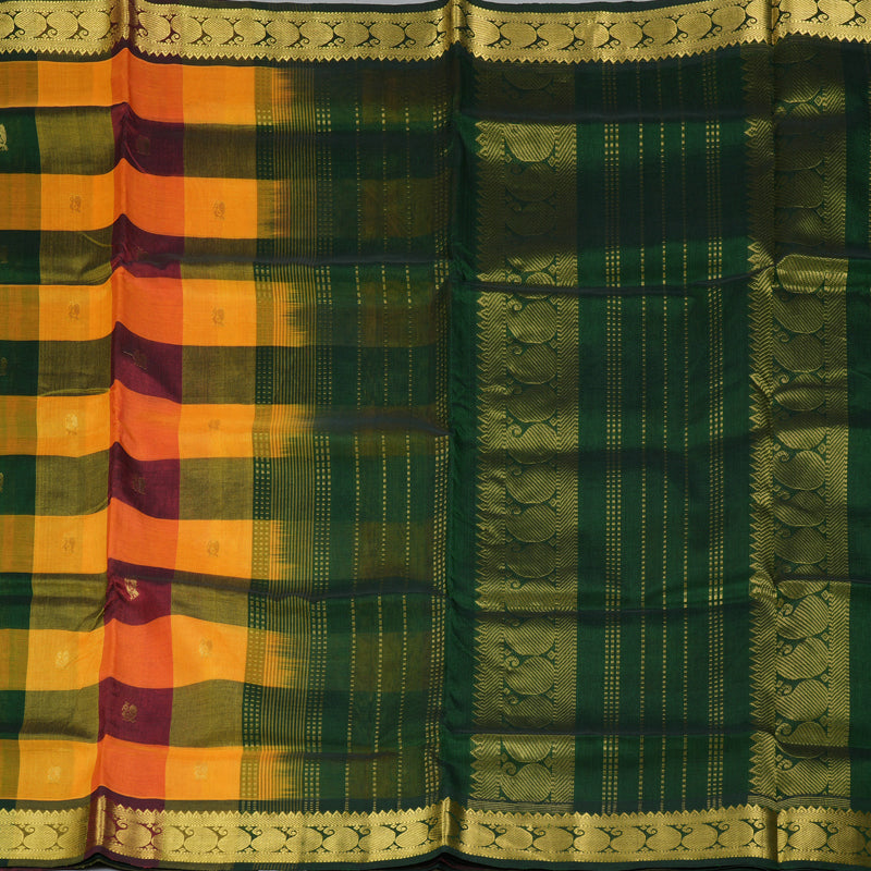 Hayagrivas Multicolour Checks Pure Silk Cotton Saree SSCBF53E5-8