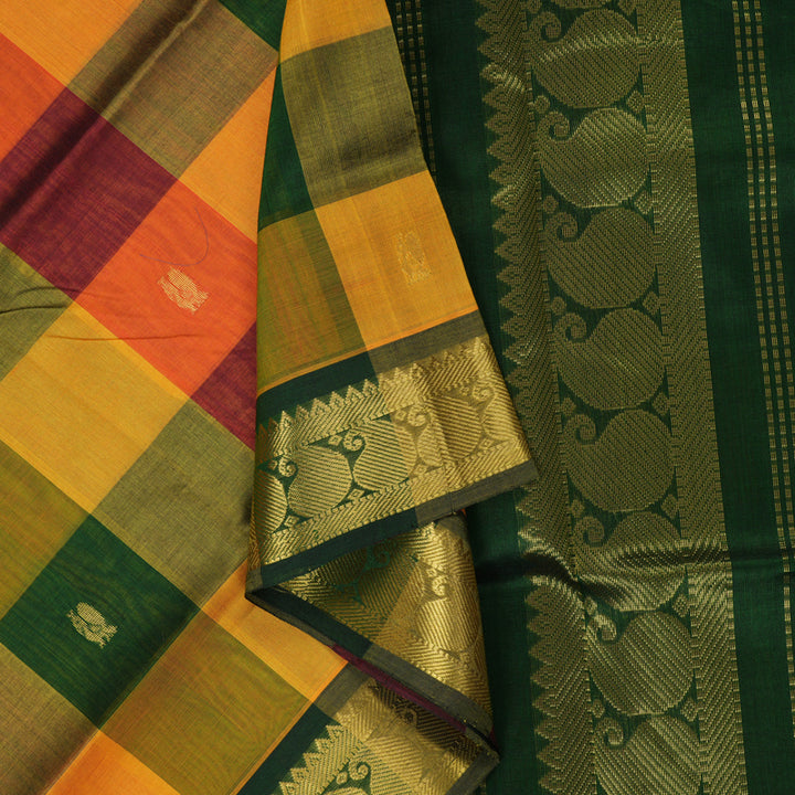 Hayagrivas Multicolour Checks Pure Silk Cotton Saree SSCBF53E5-8