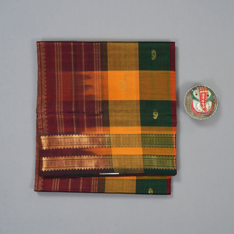 Hayagrivas Paalum Pazhamum Checks Pure Silk Cotton Saree SSCBF53E5-9