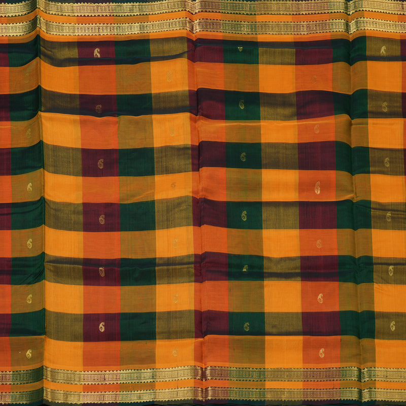 Hayagrivas Paalum Pazhamum Checks Pure Silk Cotton Saree SSCBF53E5-9