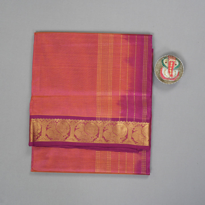 Hayagrivas Orangish-Pink Pure Silk Cotton Saree SSCBF53E6-11