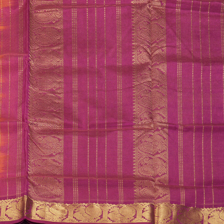 Hayagrivas Orangish-Pink Pure Silk Cotton Saree SSCBF53E6-11