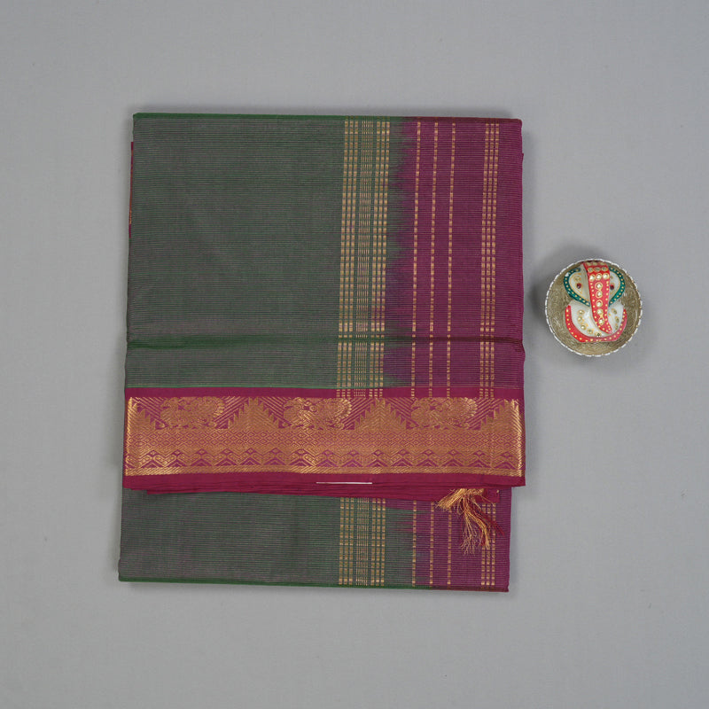 Hayagrivas Peacock Green & Purple (Shot Colour) Pure Silk Cotton Saree SSCBF53E6-6