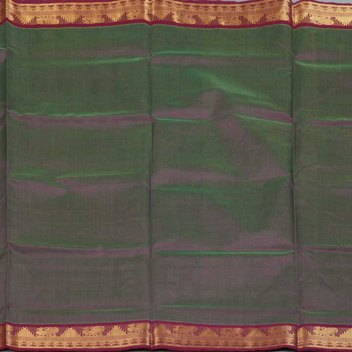 Hayagrivas Peacock Green & Purple (Shot Colour) Pure Silk Cotton Saree SSCBF53E6-6