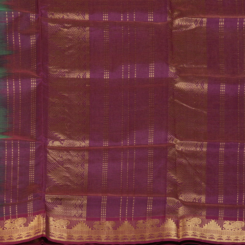 Hayagrivas Peacock Green & Purple (Shot Colour) Pure Silk Cotton Saree SSCBF53E6-6