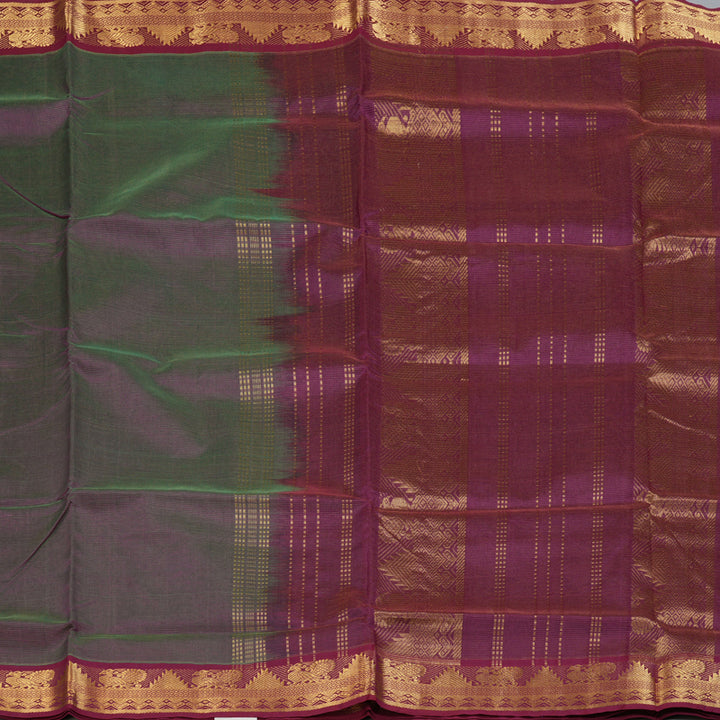 Hayagrivas Peacock Green & Purple (Shot Colour) Pure Silk Cotton Saree SSCBF53E6-6