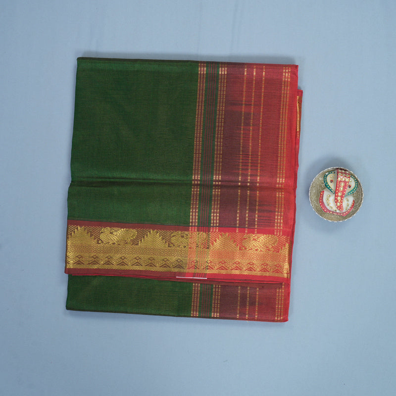 Hayagrivas Bottle Green Pure Silk Cotton Saree SSCBF53E6-8
