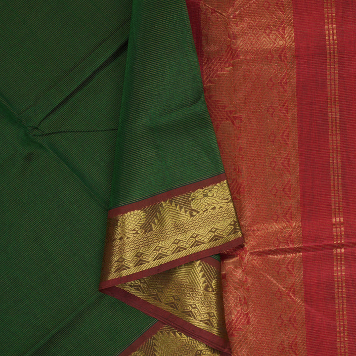 Hayagrivas Bottle Green Pure Silk Cotton Saree SSCBF53E6-8