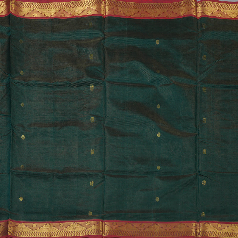 Hayagrivas Bottle Green Pure Silk Cotton Saree SSCBF53E7-1