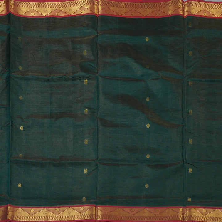Hayagrivas Bottle Green Pure Silk Cotton Saree SSCBF53E7-1
