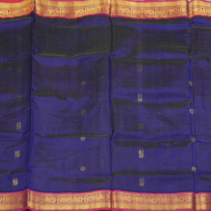 Hayagrivas Dark Blue Pure Silk Cotton Saree SSCBF53E7-14