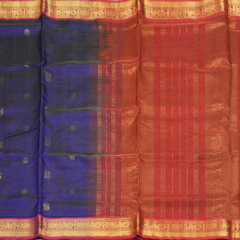 Hayagrivas Dark Blue Pure Silk Cotton Saree SSCBF53E7-14