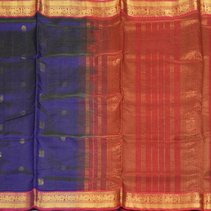 Hayagrivas Dark Blue Pure Silk Cotton Saree SSCBF53E7-14
