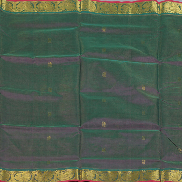 Hayagrivas Peacock Green & Purple (Shot Colour) Pure Silk Cotton Saree SSCBF53E7-9